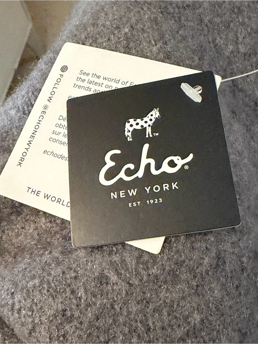 NWT! Echo Women’s Grey Cozy Fringed Wrap Poncho Cape One Size Fits Most